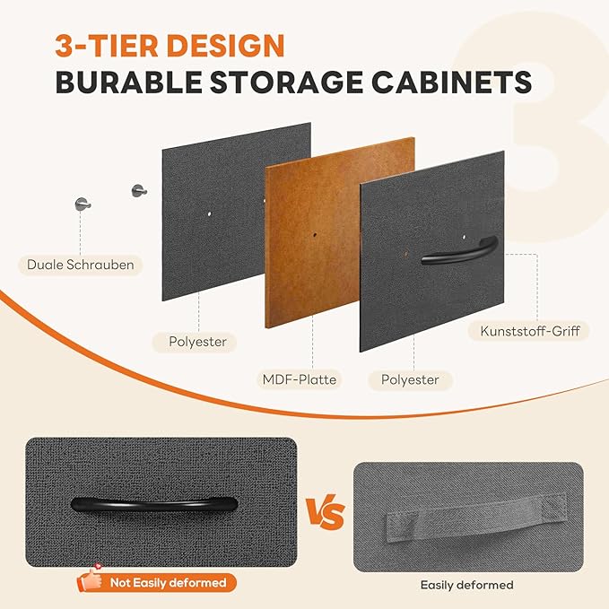 Sweetcrispy 7 Drawer Dresser with Fabric Bins Fabric Storage Tower Organizer for Bedroom Closet Hallway Entryway Tall Chest of Drawers with Steel Frame Wood Top Easy Pull Handles,Dark Gray