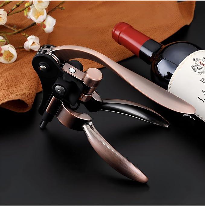 Wine Opener – Durable Bottle Opener with Corkscrew – Manual Wine Bottle Opener for Effortless Cork Removal – Ergonomic, Heavy-Duty, Easy to Use for Home & Bar