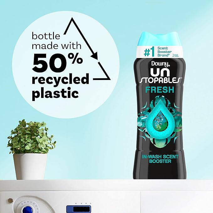 Downy Unstopables In-Wash Laundry Scent Booster Beads, Fresh, 18.2 oz (Pack of 4)
