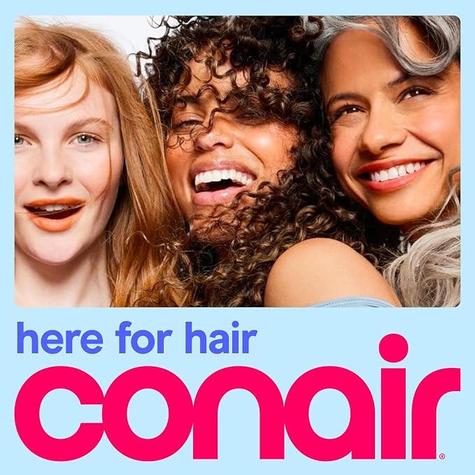 Conair InfinitiPRO Rotating Hot Air Dryer Spin Brush Set | Bidirectional Rotating Ionic Hot Air Brush for Volume and Curls, Gray, 2 in. and 1 ½ in. Brush Heads, BC191L