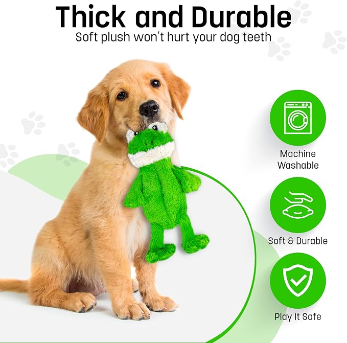 FGA MARKETPLACE Pack of 7 Flat NO Stuffing NO Squeak Plush Dog Toys, Funny Style Will Entertain Your Pet for Hours, Recommended for Small and Medium Dog 21 INCH Long