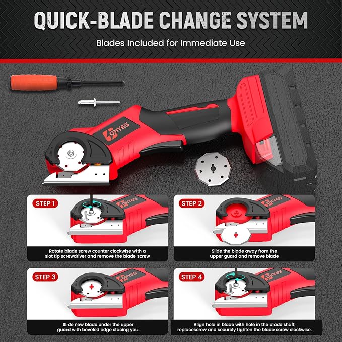 Cordless Electric Scissors Fit for Milwaukee 18v Battery 440RPM Rotary Cardboard Cutter For Fabric Carpet Plastic(Battery not included, Added replacement blade)