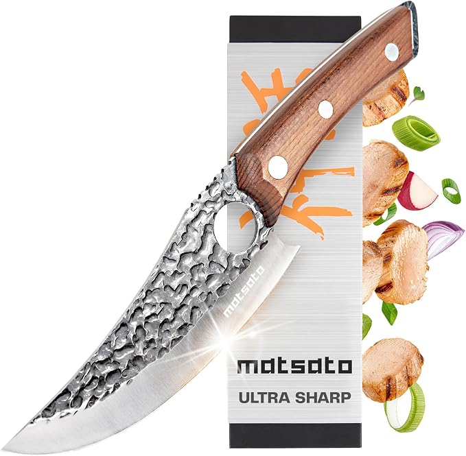 Matsato Chef Knife - Perfect Kitchen Knife for Cooking, Chopping | Japanese Steel Knife for Home, BBQ. For Balance & Control, 6.3 Inch