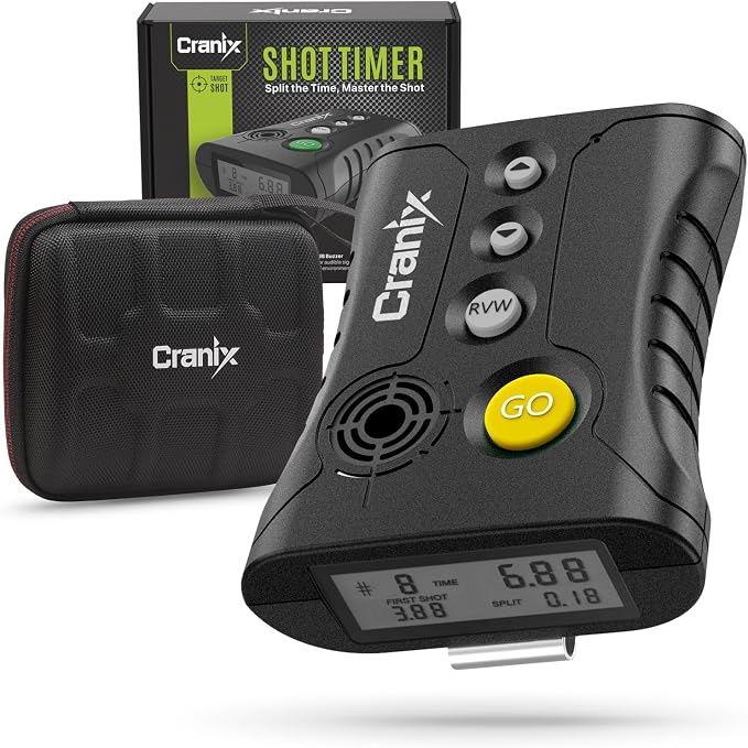 Professional Shot Timer for Shooting Competition, 0.01s Precision Tactical Training Shot Timers with Loud Buzzer, Enhanced Detection & Long Battery Life & 4 Modes (Yellow)