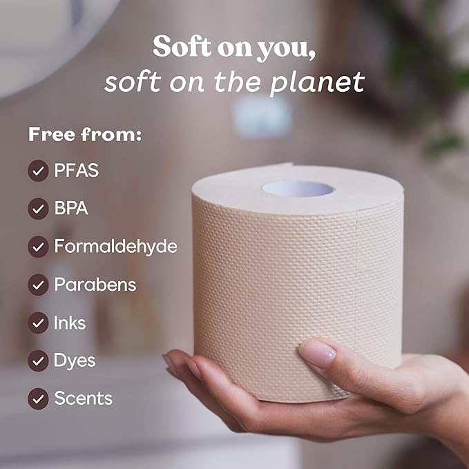 Betterway Unbleached Bamboo Toilet Paper Rolls - Eco-Friendly 3 Ply Toilet Tissue - 36 Long-Lasting Rolls - 360 Sheets/Roll - Organic, FSC Certified, Septic Safe TP - Lint-Free, PFAS-Free Bath Tissue