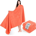 Cotton Paradise 100% Cotton Turkish Towel Set, Soft Absorbent Quick Dry, 2 Piece 35x70 Bath Sheet Set, Coral