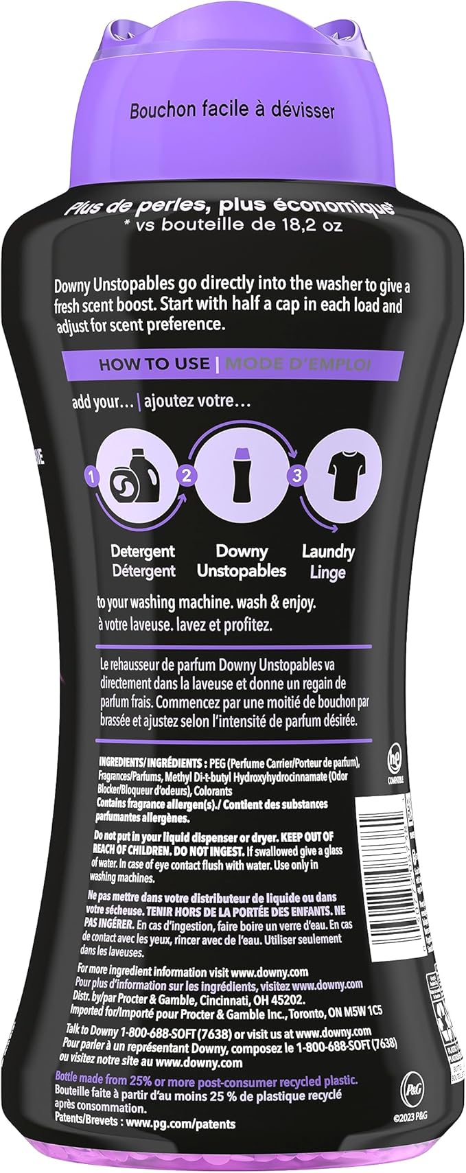 Downy Unstopables In Wash Scent Booster Beads, Lush Scent, 24 oz, Laundry Beads for Odor Protection, Downy Scent Booster Beads, Laundry Scent Boosters (Pack of 4)