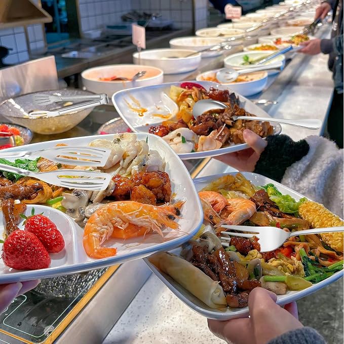 20 PCS Serving Utensil Set - Stainless Steel Complete Buffet Catering Utensils for Summer BBQ, Grilling, Picnic, Parties & Family Gatherings - Outdoor Serving Set (Silver)
