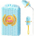 30 Count Duster Refills for Swiffer Dusters, Multisurface 360 Dusters with 3ft Extendable Handle and 1 Short Handle, Disposable Duster Kit for Dusting Furniture Blinds Fans Walls