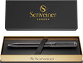 Scriveiner Gun-Metal Lacquer Ballpoint Pen - Stunning Luxury Pen, Schmidt Black Refill, Best Gift Set for Men & Women, Professional Executive Office, Nice Fancy Designer Pens