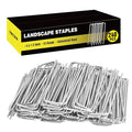 HongWay 240 Pack Landscape Staples 4 Inch, Galvanized Garden Stakes | 12 Gauge Ground Staples Sod Pins Yard Stakes for Landscape Weed Barrier Fabric, Gardening, Lawn, Turf, Irrigation Tube