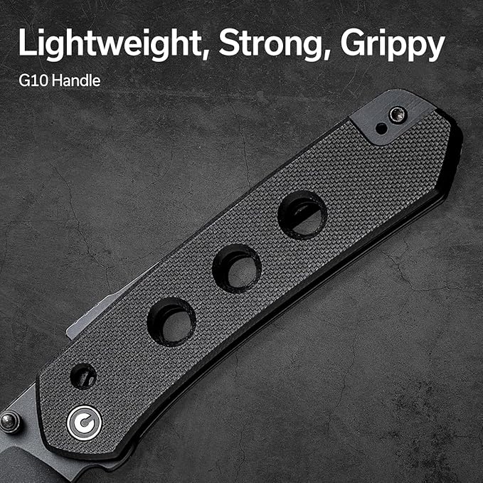 CIVIVI Vision FG Pocket Knife, 3.54" Nitro-V Reverse Tanto Blade C22036-1 | Superlock Folding Knife with G10 Handle, Reversible Ambidextrous Clip for EDC Camping Hiking