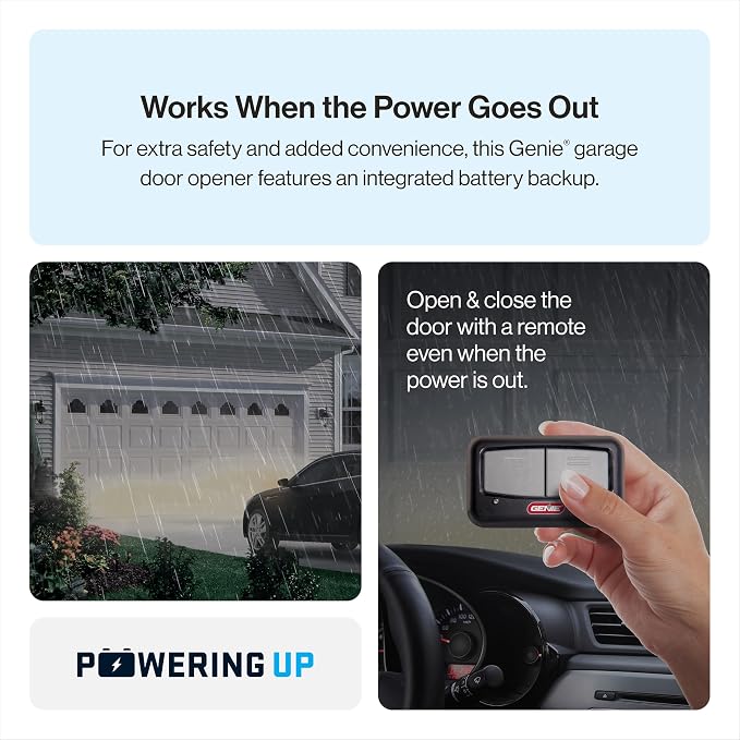 Genie 6072H-O Residential Wall Mounted Garage Door Opener, Black | Ultra-Quiet, Space Saving Compact Design, Wireless Wall Console, 1 Remote, for Residential Garage Doors up to 14ft tall