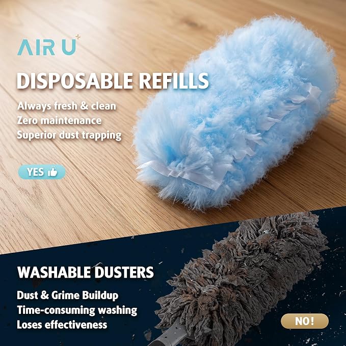 Duster Refill for Swiffer Duster, 60 Count, Not Include Handle Dusters | Electrostatic Duster 2 Side 360° Duster Refills, Disposable Multi Surface Dusters for Cleaning, Unscented