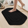 COSY HOMEER Bathroom Mat Rugs 20”x32” Non-Slip Absorbent Bath Mat Plush Shaggy Machine Washable Bath Rugs Soft Polyester Bath Mats for Bathroom Floor,Tub and Shower,Black