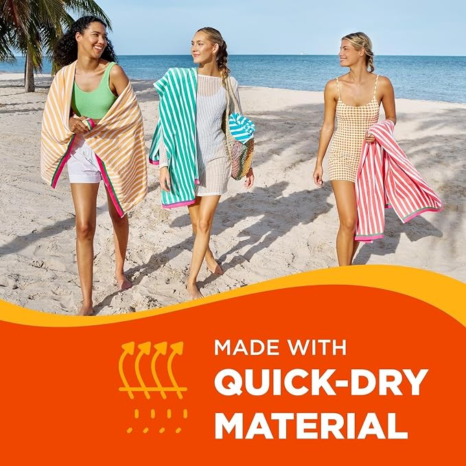 Kaufman - Colorful Racing Striped Beach & Pool Towel - Extra Large Beach Towel - Soft & Absorbent 100% Cotton Towels - Assorted Colors - 30" x 60" - 480 Pack