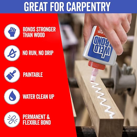 Weldbond Glue - Bonds Most Anything! 3L /101 oz Non-Toxic Adhesive Glue For Wood Tile Glass Craft Foam Fabric Stone Cement & Concrete & Any Other Porous Surfaces. No Fume Non-Flammable PVA Glue Gallon
