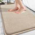 OLANLY Thick Memory Foam Bathroom Rugs 32x20, Absorbent Bath Mat, Beige | Soft Quick Dry Bath Rugs Mats, Non-Slip, Machine Washable Carpet for Bathroom Floor, Tub and Shower, Home Decor Accessories