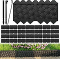30 Pack Flower Bed Edging Borders, Landscape Edging with Stakes, 5" X 30ft | 3D Weaving Black Plastic Edging for Landscape Flower Beds, Lawns, Walkways, Durable Weatherproof Edger Divider, Simple DIY