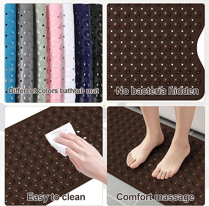 XLHOMO 26PC Bathroom Accessories Set - Gorgeous Brown Bathroom Set, Bathroom Accessory Set, Shower Curtain Set with Bathtub Mats for Shower Tub, Trash Can & Soap Dispenser