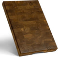SHUMARU Old East Java Teak End Grain Cutting Board 18.1×12.2×1.6" Thick – Premium Heartwood Butcher Block, Knife-Friendly, Maximum Cutting Surface, Non-Slip Feet & Side Handles