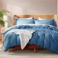 Nestl Blue Heaven Duvet Cover Full Size - Soft Double Brushed Full Size Duvet Cover Set, 3 Piece, with Button Closure, 1 Duvet Cover 80x90 inches and 2 Pillow Shams