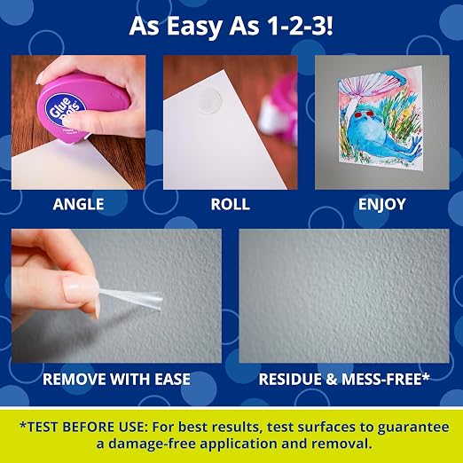 Glue Dots .375" Poster Dot Disposable Dispenser - 200 Clear Dots