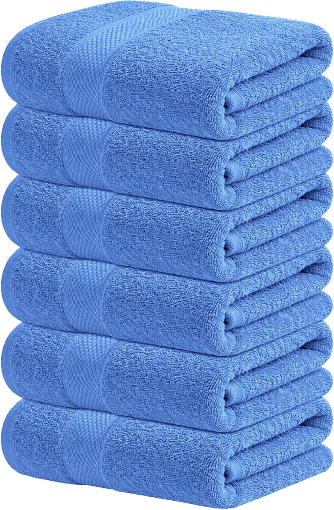 Infinitee Xclusives 100% Cotton Hand Towels for Bathroom - Set of 6 | Ultra Soft, Absorbent & Quick-Drying |16x28 inches| Luxury Hand Towel Set |600 GSM| Gym, Shower, Spa & Hotel Use