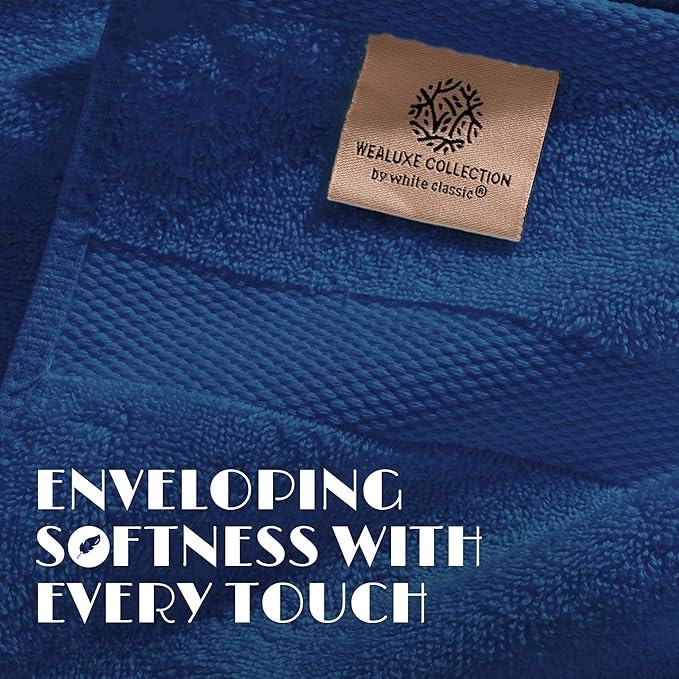 Luxury Soft Bath Sheet Towels Set - 650 GSM Cotton Luxury Bath Towels Extra Large 35x70 | Highly Absorbent and Quick Dry | Hotel Quality Extra Large Bath Towels Oversized, Navy Blue, 2 Pack