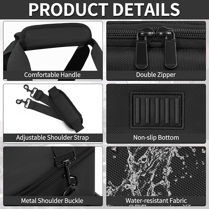 IBVIVIC Cable File Bag With Adjustable Dividers Dj Gig Bag for Cables, Cords,DJ Gear,Sound Instrument and Accessories 16L x 11W x 12H inch, Grey