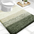 OLANLY Luxury Toilet Rugs U-Shaped 24x20, Extra Soft and Absorbent Microfiber Bathroom Rugs, Non-Slip Plush Shaggy Bath Mat, Machine Wash Dry, Contour Bathroom Mats for Toilet Base, Dark Green