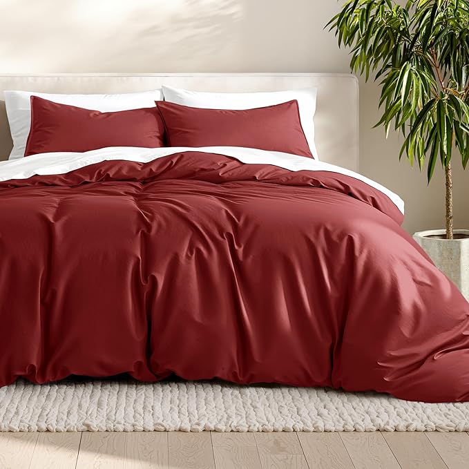 Bare Home Bedding Duvet Cover King Size - Premium 1800 Super Soft Collection - Lightweight, Cooling - Soft Breathable Bedding Duvet Cover (King, Rosewood)