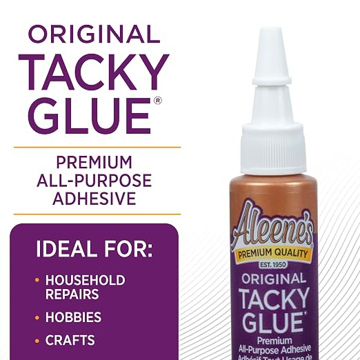 Aleene's Original Tacky Glue Mini-Bottle, All Purpose Adhesive, Perfect for Crafts and DIY Projects, Dries Fast and Clear, .66 fl oz 18-Pack