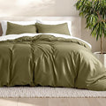Bare Home Bedding Duvet Cover Extra Long Size - Premium 1800 Super Soft Collection - Lightweight, Cooling - Soft Breathable Bedding Duvet Cover (Twin/Twin XL, Olive)