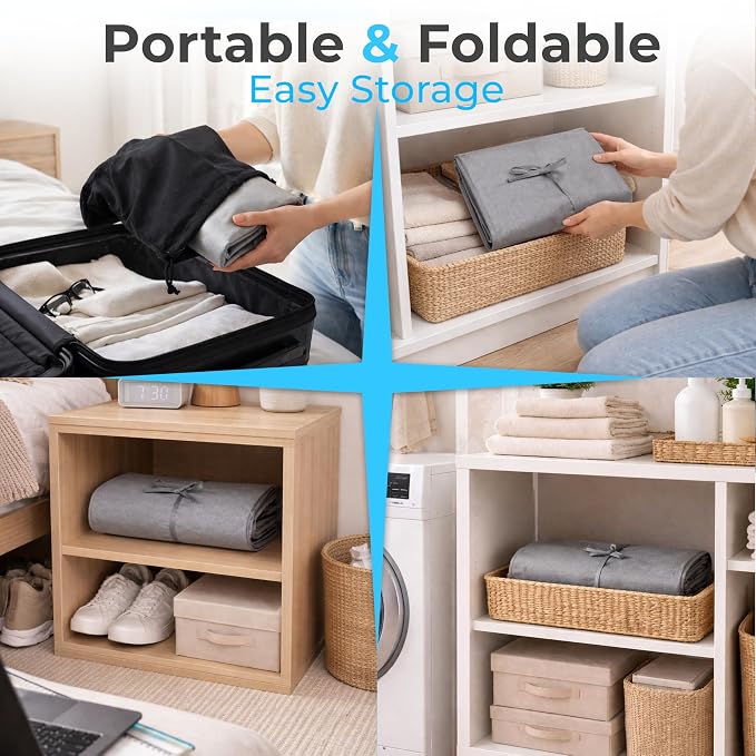 Handy Laundry Portable Ironing Mat - Easily Change Any Flat Surface into an Ironing Board. Features Silicone Slip Resistant Iron Rest to Safely Place Your Hot Iron. Easy to Take Along When Traveling.