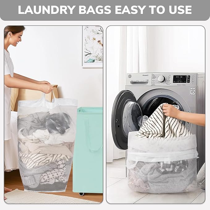 Goodpick Rolling Laundry Basket with Wheels 2-Pack, 75L Large Collapsible Laundry Hamper with Removable Wash Bag Space for living room, Blue