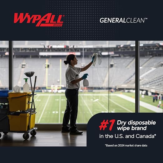 WypAll GeneralClean L10 Cloths Light Cleaning Wipes (05322), Pop-Up Box, Bulk Paper Wipers, White (18 Packs of 125 Sheets, 2,250 Sheet Total)