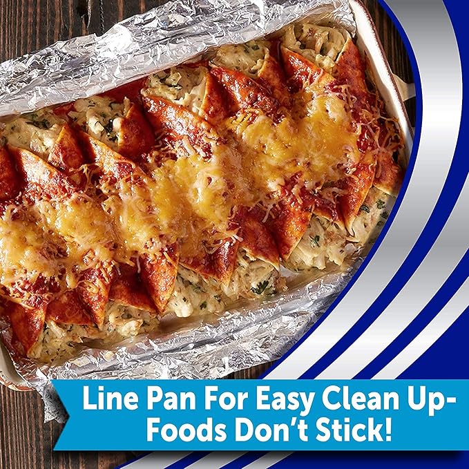 Reynolds Wrap Non-Stick Aluminum Foil Easy Prep, Cook & Clean (50 Sq Ft (Pack of 6)