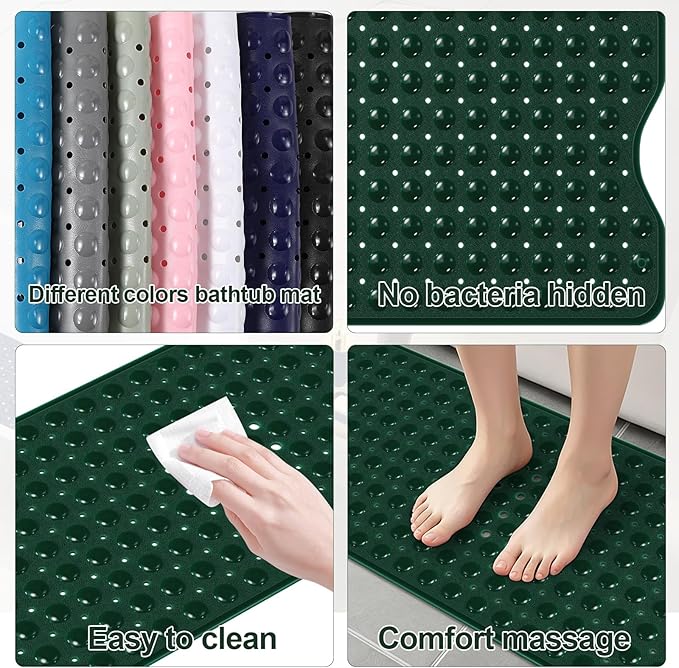 XLHOMO 26PC Bathroom Accessories Set - Gorgeous Green Bathroom Set, Bathroom Accessory Set, Shower Curtain Set with Bathtub Mats for Shower Tub, Trash Can & Soap Dispenser