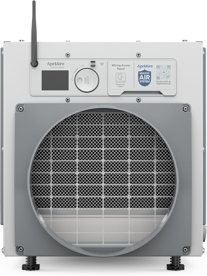 AprilAire E100W Wi-Fi Dehumidifier – 100 PPD for Crawl Spaces, Basements, Whole Houses up to 5,500 Sq. Ft., Part of the AprilAire Healthy Air System