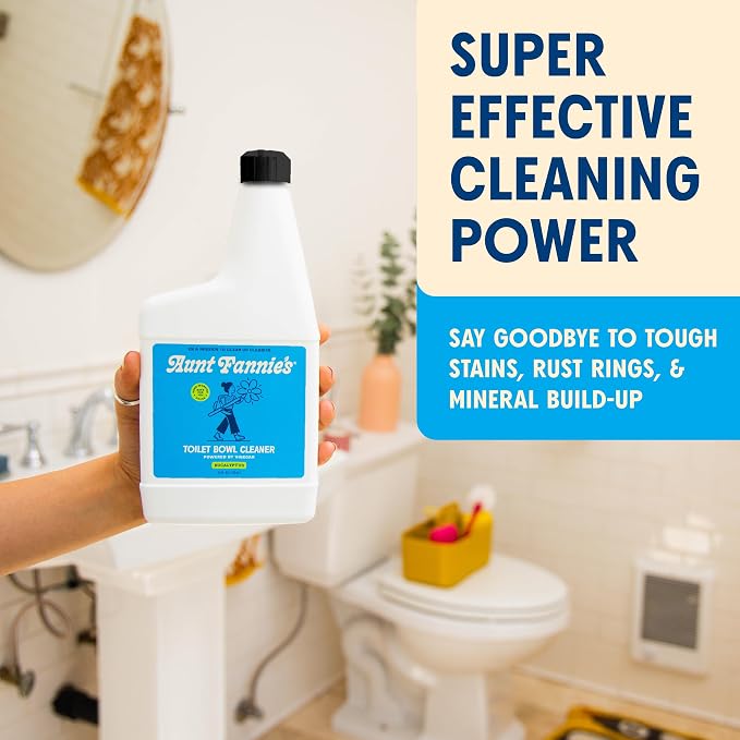 Aunt Fannie's Toilet Bowl Cleaner, Bleach-Free Cleaner Powered by Vinegar, Freshens and Removes Stains, Eucalyptus Scent, 24 fl oz, Pack of 6