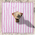 Vikumond Turkish Beach Towel Blanket Oversized 88x82 Inch Quick Dry Pink | Lightweight Compact Portable Sand Free Absorbent Boho Woven Throw for Pool Swimming Picnic Camping Cruise Outdoor Essentials