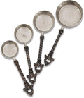 Stainless Steel and Brass Fleur De Lis 4-Piece Measuring Cups