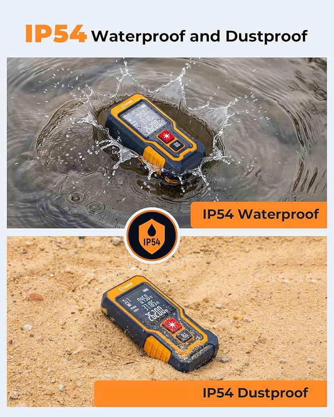 Laser Measuring Tool 262Ft, CIGMAN Pocket-Size Digital Laser Tape Measure, Mini Rechargeable Laser Measure with High Accuracy, 4 Units Ft/Ft+in/in/M, Backlit LCD, Length/Area/Volume/Pythagorean Mode