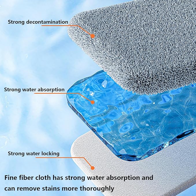 Spray Window Cleaning Squeegee Kit with Sewage Collector and 3 Pads, 4 in 1 Window Washer Squeegee Kit with Extension Pole Window Cleaner Tool for Indoor/Outdoor Windows,Car Glass