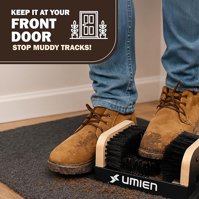 Umien™ Boot Scraper Outdoor Shoe Cleaning Brush - Heavy-Duty Shoe Cleaner and Boot Scrubber for Mud, Dirt, and Snow - Durable Weather-Resistant Outdoor Cleaning Tool