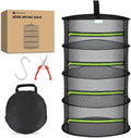 Yesker 4 Layer Herb Drying Rack Hanging Mesh Net Foldable Plant Drying Racks 24" w Green Zipper Pruning Shears Hook Dryer Hanging Rack for Herbs Seed Bud Fruit Clothes Grow Tent Closets Garden Outdoor | 24" w Green Zipper Pruning Shears Hook Dryer Hang...