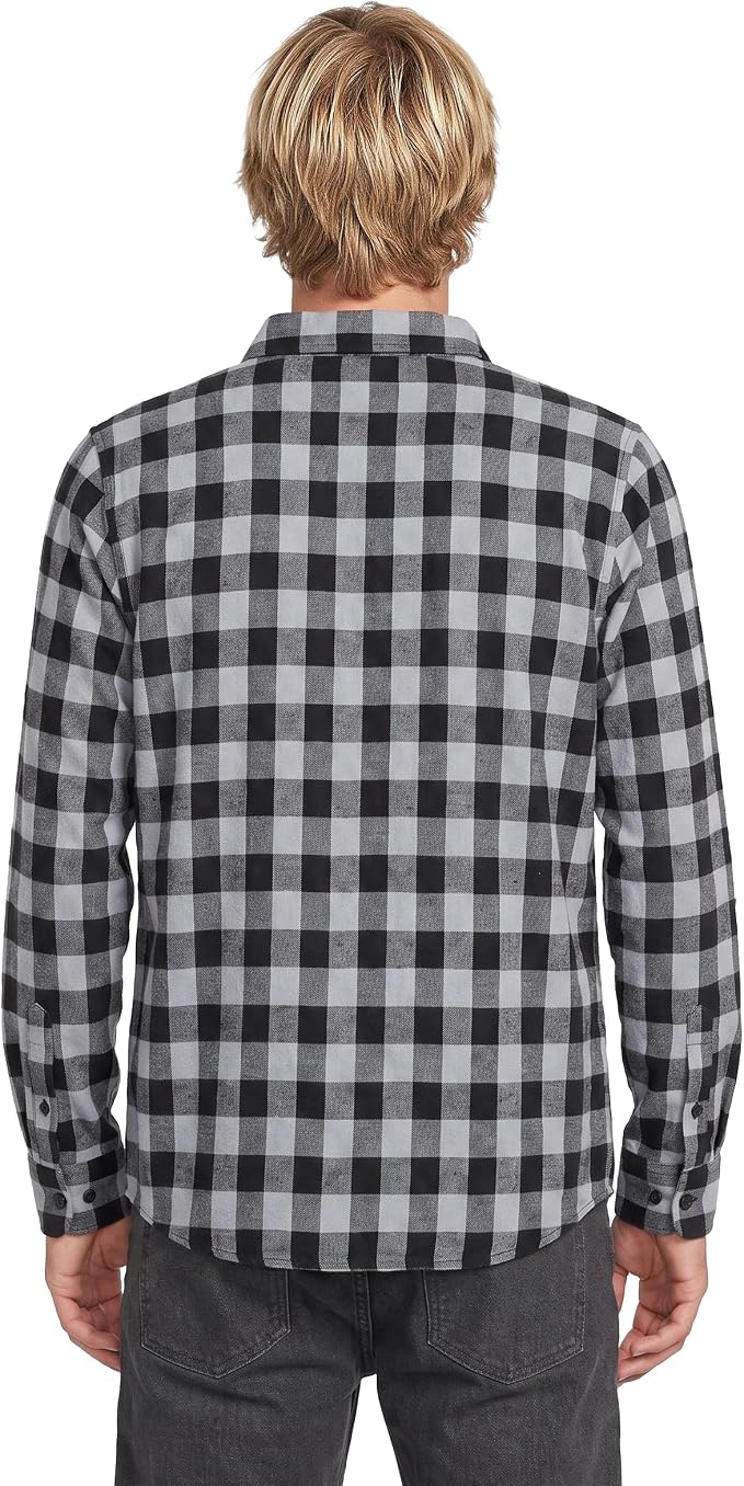 Volcom Men's Long Sleeve Flannel Shirt – Ultra-Soft Brushed Cotton Plaid Button Down
