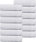 COTTON CRAFT Euro Spa Waffle Wash Cloth - Set of 12 White Washcloth | Luxury Face Towel Set - 100% Cotton - Soft Plush Absorbent Low Lint Quick Dry - Gym Shower Beach Bath Kitchen - 12x12 inches