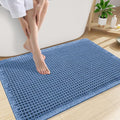 Smiry Waffle Bath Mat 30x20, Extra Soft Absorbent Bathroom Rugs, Non Slip Machine Washable Quick Dry Bath Rugs for Bathroom Floor, Tub, Shower, Home Decor Accessories, Blue
